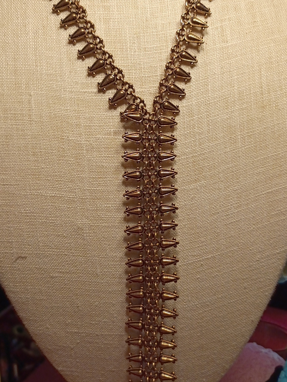 Gold-Tone Statement Y-Chain Necklace